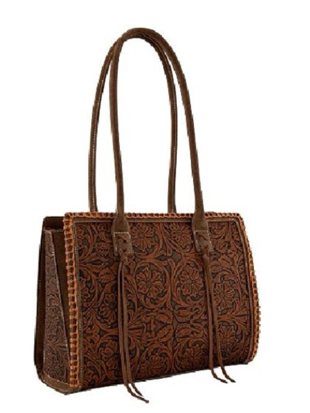 BRAND NEW WITH TAGS Montana West Brown Tooled Concealed Carry Tote Bag